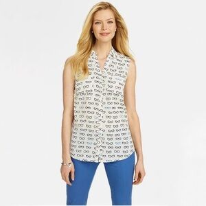 Talbots Eyeglasses Sleeveless Blouse Nantucket SP Small Petite